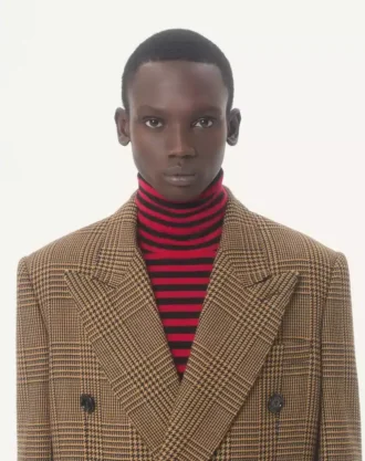 Valentino Διπλό παλτό από μαλλί με μοτίβο Glen Plaid