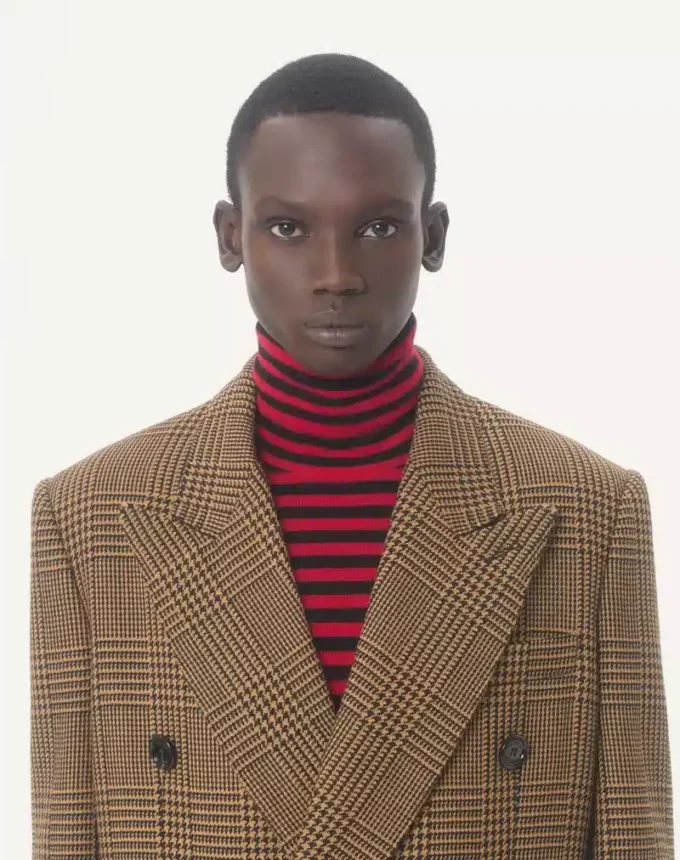 Valentino Διπλό παλτό από μαλλί με μοτίβο Glen Plaid Valentino Διπλό παλτό από μαλλί με μοτίβο Glen Plaid