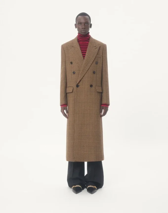 Valentino Διπλό παλτό από μαλλί με μοτίβο Glen Plaid Valentino Διπλό παλτό από μαλλί με μοτίβο Glen Plaid