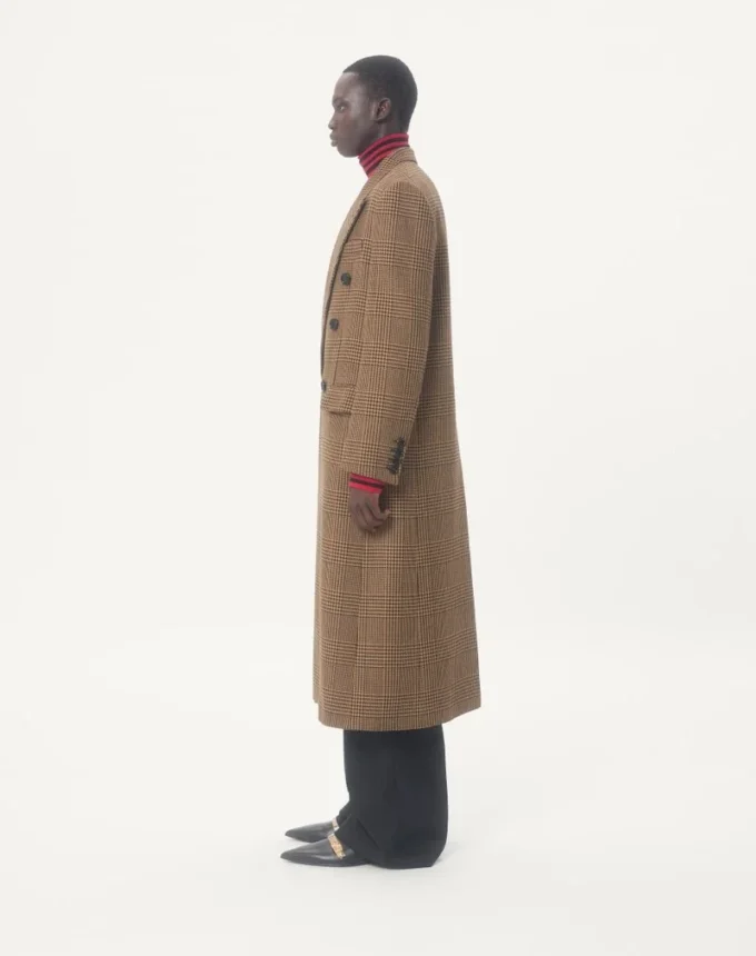Valentino Διπλό παλτό από μαλλί με μοτίβο Glen Plaid Valentino Διπλό παλτό από μαλλί με μοτίβο Glen Plaid