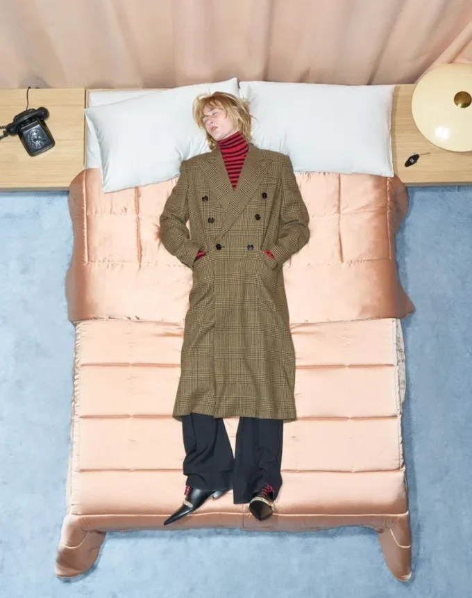 Valentino Διπλό παλτό από μαλλί με μοτίβο Glen Plaid Valentino Διπλό παλτό από μαλλί με μοτίβο Glen Plaid