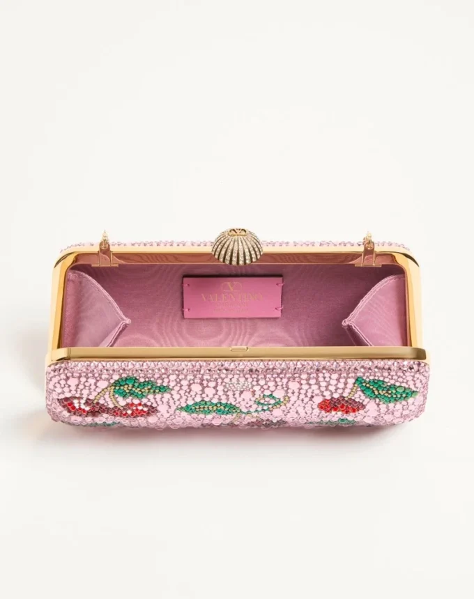 Valentino Garavani Carry Secrets minaudiere με μοτίβο Cherryfic από στρας Valentino Garavani Carry Secrets minaudiere με μοτίβο Cherryfic από στρας