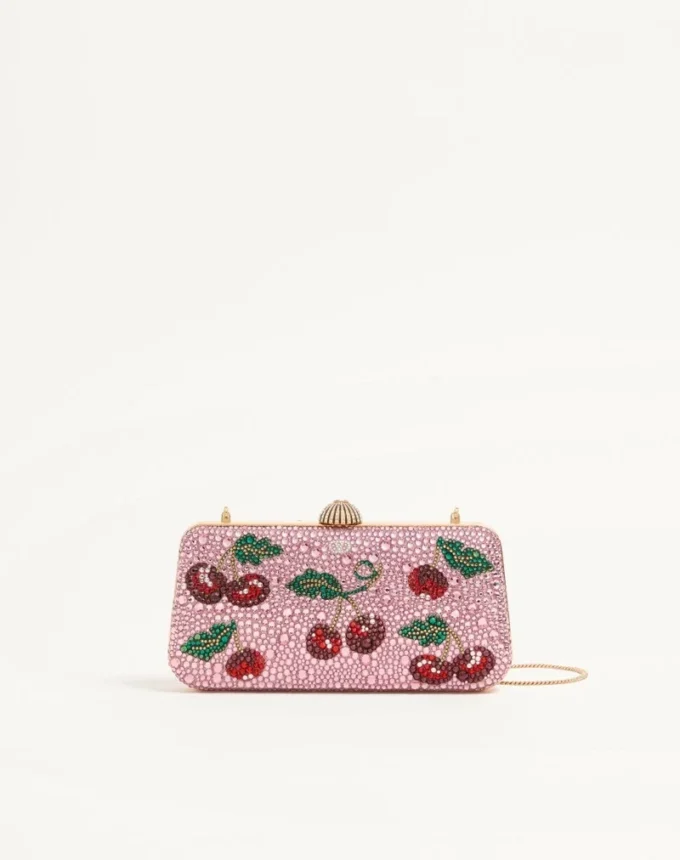 Valentino Garavani Carry Secrets minaudiere με μοτίβο Cherryfic από στρας Valentino Garavani Carry Secrets minaudiere με μοτίβο Cherryfic από στρας