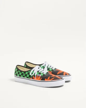 Valentino Garavani και Vans χαμηλά αθλητικά παπούτσια από ύφασμα με τυπωμένο λογότυπο VLogo σε μοτίβο σκακιέρας και τυπωμένα τροπικά φύλλα