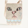 Valentino Garavani Le Chat De La Maison Κεντημένη τσάντα ώμου με κρόσσια Valentino Garavani Le Chat De La Maison Κεντημένη τσάντα ώμου με κρόσσια