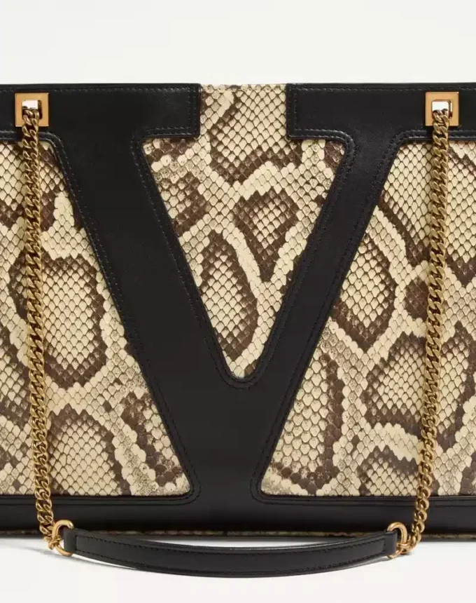 Valentino Garavani Viva Superstar Μεσαία τσάντα για ψώνια από δέρμα πύθωνα Valentino Garavani Viva Superstar Μεσαία τσάντα για ψώνια από δέρμα πύθωνα