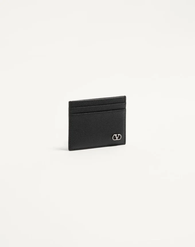 Valentino Garavani Vlogo Signature Cardholder In Grainy Calfskin Valentino Garavani Vlogo Signature Cardholder In Grainy Calfskin