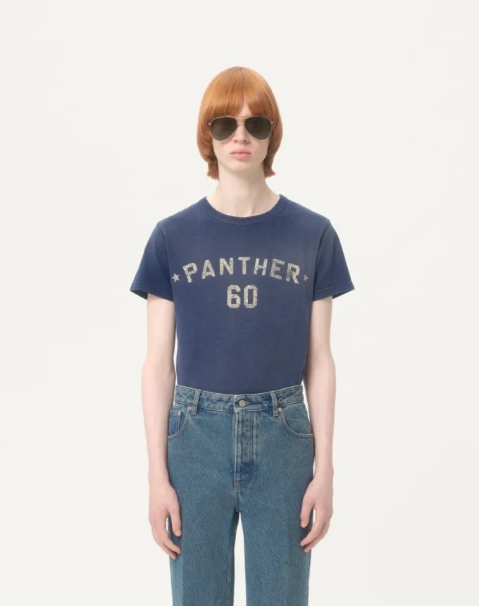 Βαμβακερό T-shirt με εκτύπωση και έμπλαστρο Chez Valentino Βαμβακερό T-shirt με εκτύπωση και έμπλαστρο Chez Valentino