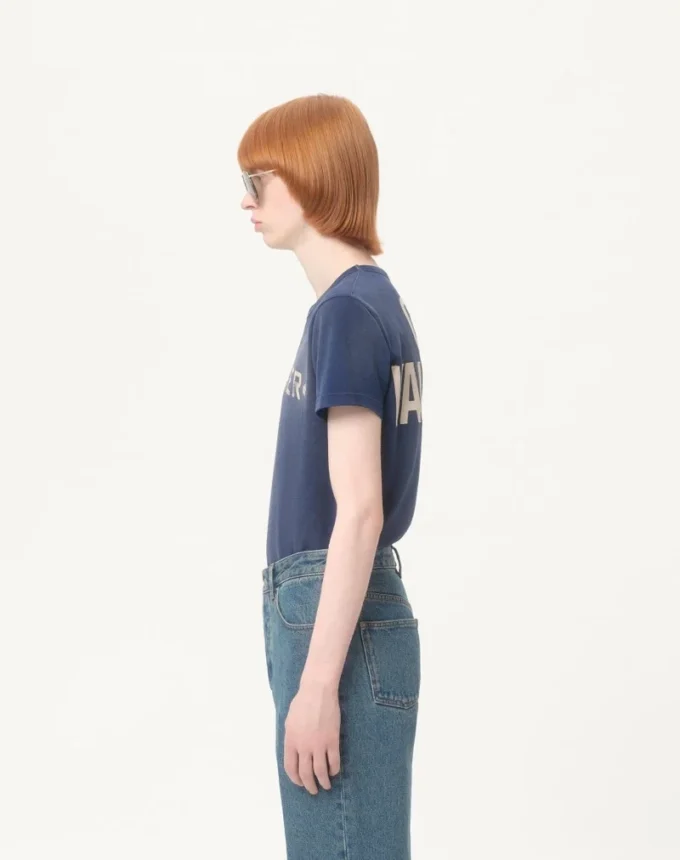 Βαμβακερό T-shirt με εκτύπωση και έμπλαστρο Chez Valentino Βαμβακερό T-shirt με εκτύπωση και έμπλαστρο Chez Valentino