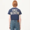 Βαμβακερό T-shirt με εκτύπωση και έμπλαστρο Chez Valentino Βαμβακερό T-shirt με εκτύπωση και έμπλαστρο Chez Valentino