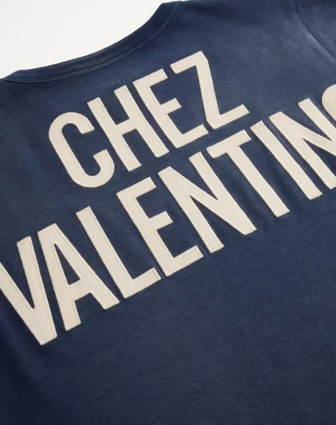 Βαμβακερό T-shirt με εκτύπωση και έμπλαστρο Chez Valentino Βαμβακερό T-shirt με εκτύπωση και έμπλαστρο Chez Valentino