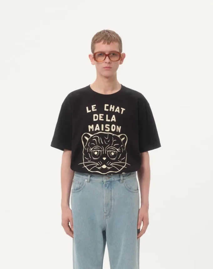 Βαμβακερό T-shirt με τύπωμα Le Chat De La Maison