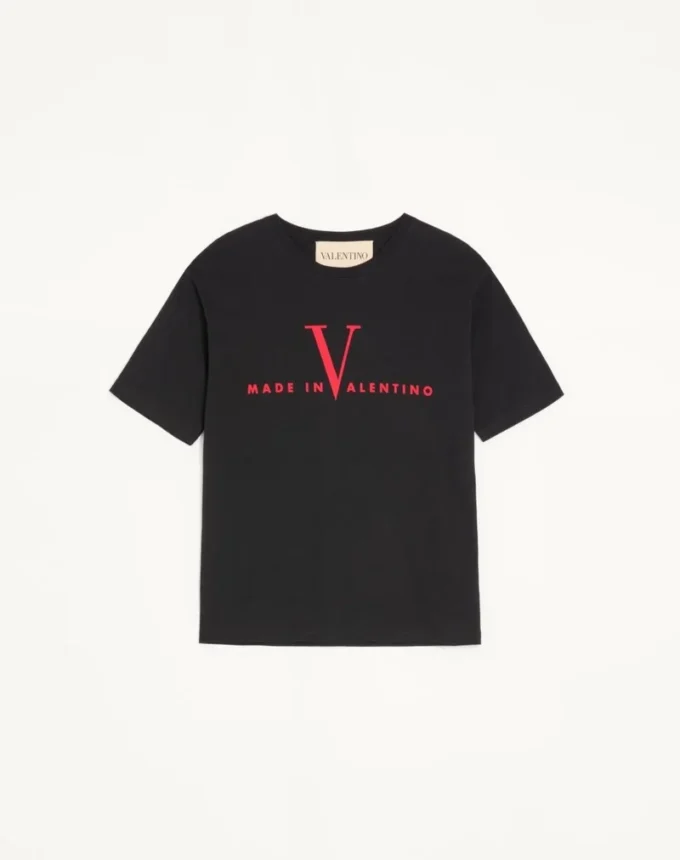 Βαμβακερό T-shirt Valentino με εκτύπωση Made In Valentino Βαμβακερό T-shirt Valentino με εκτύπωση Made In Valentino
