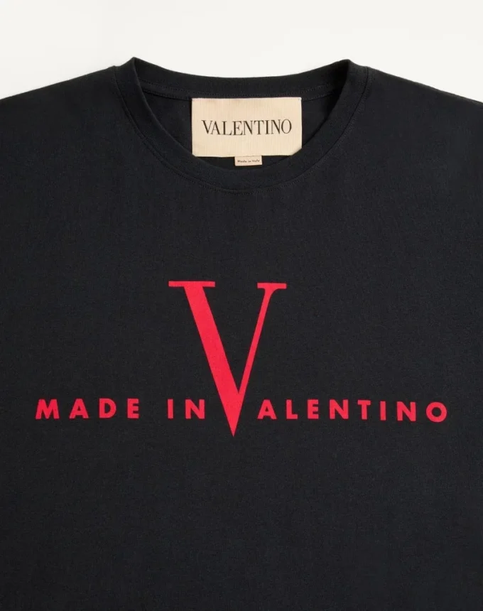 Βαμβακερό T-shirt Valentino με εκτύπωση Made In Valentino Βαμβακερό T-shirt Valentino με εκτύπωση Made In Valentino
