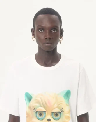 Βαμβακερό T-shirt Valentino με τύπωμα Le Chat De La Maison