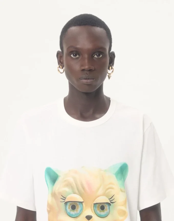 Βαμβακερό T-shirt Valentino με τύπωμα Le Chat De La Maison Βαμβακερό T-shirt Valentino με τύπωμα Le Chat De La Maison