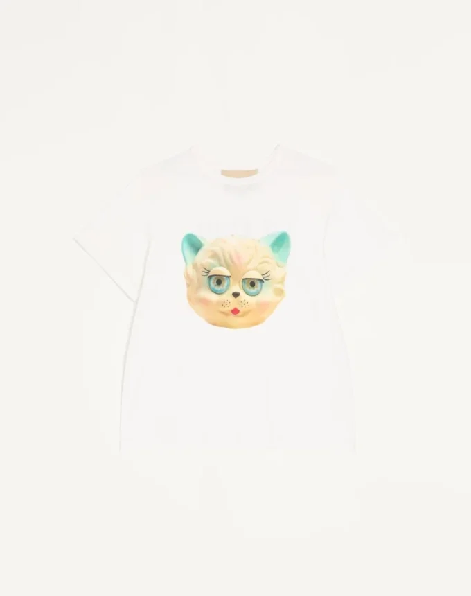 Βαμβακερό T-shirt Valentino με τύπωμα Le Chat De La Maison Βαμβακερό T-shirt Valentino με τύπωμα Le Chat De La Maison