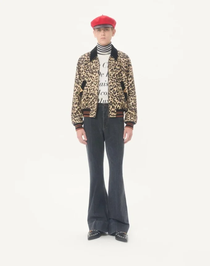 Μπουφάν Valentino Bomber από μαλλί με VGold στις πλαϊνές τσέπες