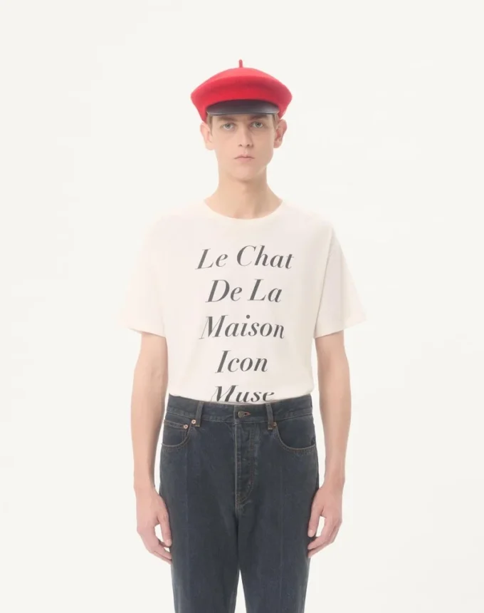 Βαμβακερό T-shirt Valentino με τύπωμα Le Chat De La Maison Icon Muse Anti Hero