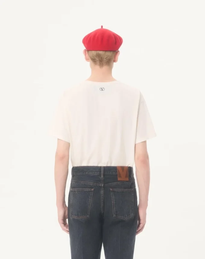 Βαμβακερό T-shirt Valentino με τύπωμα Le Chat De La Maison Icon Muse Anti Hero