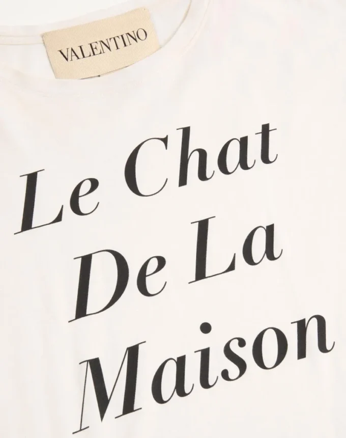 Βαμβακερό T-shirt Valentino με τύπωμα Le Chat De La Maison Icon Muse Anti Hero