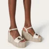 Vlogo Calfskin Cut-Out Wedge Sandal 110Mm Vlogo Calfskin Cut-Out Wedge Sandal 110Mm