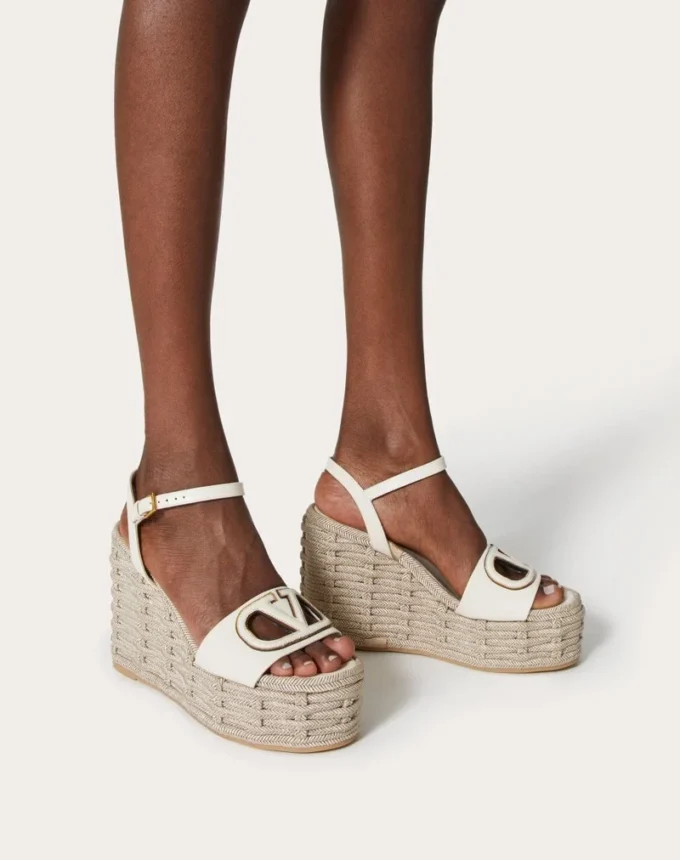 Vlogo Calfskin Cut-Out Wedge Sandal 110Mm Vlogo Calfskin Cut-Out Wedge Sandal 110Mm