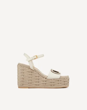 Vlogo Calfskin Cut-Out Wedge Sandal 110Mm
