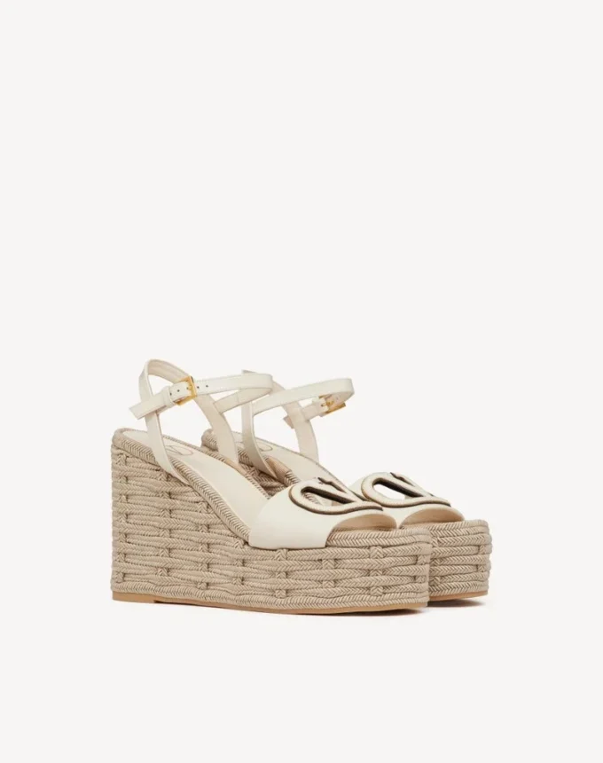 Vlogo Calfskin Cut-Out Wedge Sandal 110Mm Vlogo Calfskin Cut-Out Wedge Sandal 110Mm