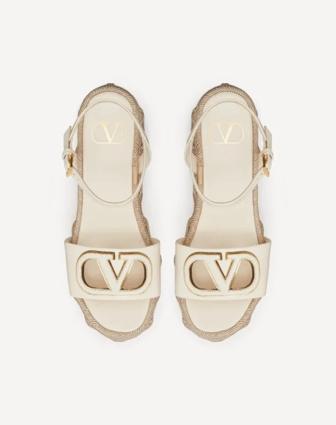 Vlogo Calfskin Cut-Out Wedge Sandal 110Mm Vlogo Calfskin Cut-Out Wedge Sandal 110Mm