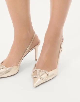 Vlogo Glow Laminated Nappa Slingback Pump 80 Mm / 3,15 ίντσες.