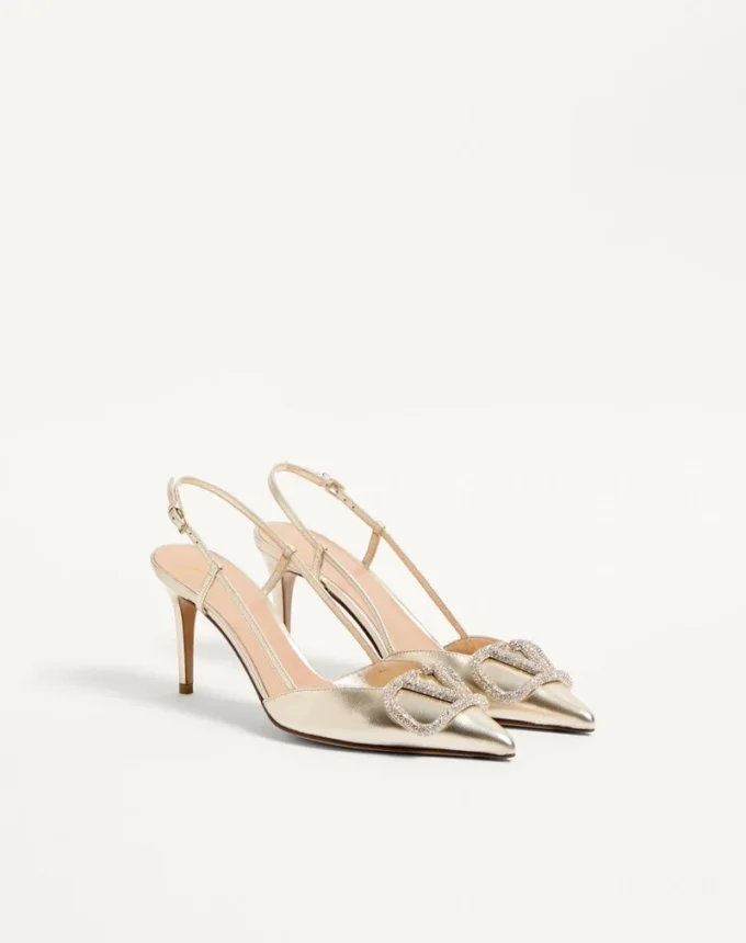 Vlogo Glow Laminated Nappa Slingback Pump 80 Mm / 3,15 ίντσες.