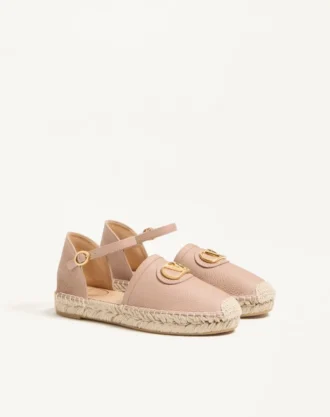 Vlogo Signature Ballerina από κοκκώδες δέρμα μοσχαριού 25 mm