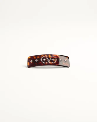 Vlogo Signature Hair Clip In Resin, Metal And Crystals
