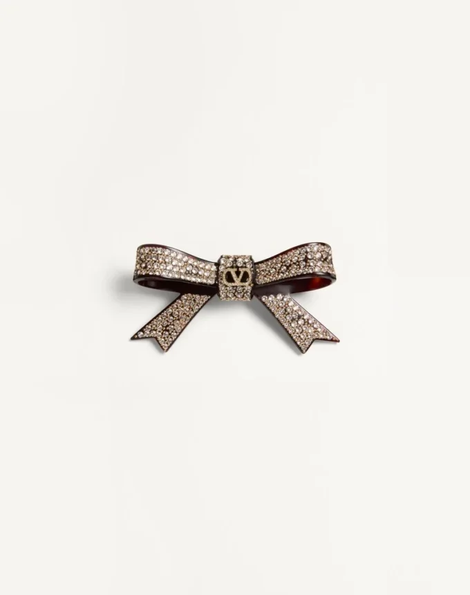 Vlogo Signature Hair Clip In Resin, Metal And Crystals Vlogo Signature Hair Clip In Resin, Metal And Crystals