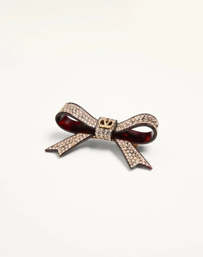 Vlogo Signature Hair Clip In Resin, Metal And Crystals Vlogo Signature Hair Clip In Resin, Metal And Crystals