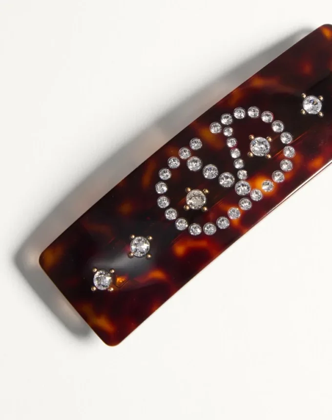 Vlogo Signature Hair Clip In Resin, Metal And Crystals Vlogo Signature Hair Clip In Resin, Metal And Crystals