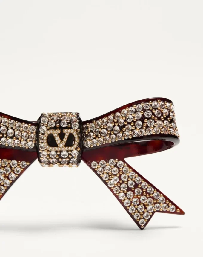 Vlogo Signature Hair Clip In Resin, Metal And Crystals Vlogo Signature Hair Clip In Resin, Metal And Crystals