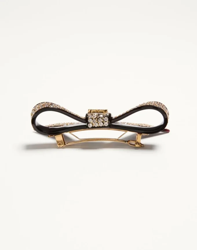 Vlogo Signature Hair Clip In Resin, Metal And Crystals Vlogo Signature Hair Clip In Resin, Metal And Crystals