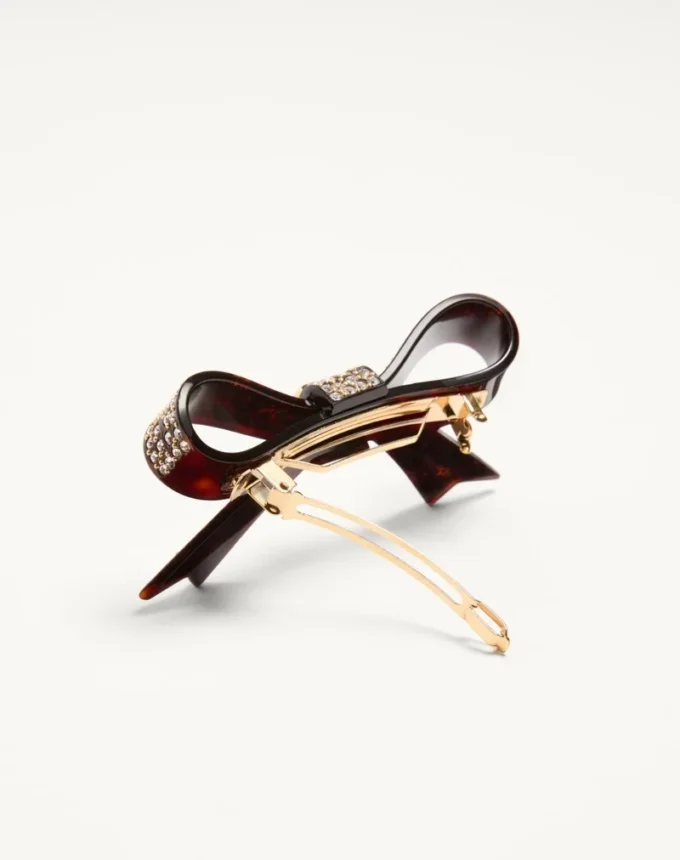Vlogo Signature Hair Clip In Resin, Metal And Crystals Vlogo Signature Hair Clip In Resin, Metal And Crystals