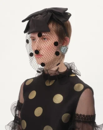 Vlogo Signature Headband With Bow And Veil In Silk And Velvet