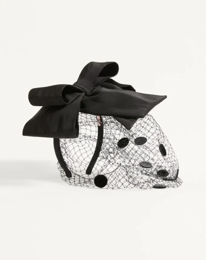 Vlogo Signature Headband With Bow And Veil In Silk And Velvet Vlogo Signature Headband With Bow And Veil In Silk And Velvet