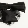 Vlogo Signature Headband With Bow And Veil In Silk And Velvet Vlogo Signature Headband With Bow And Veil In Silk And Velvet