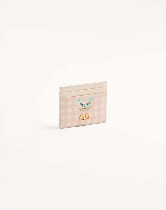 Vlogo Signature Le Chat De La Maison Cardholder από δέρμα μοσχαριού με κόκκους Vlogo Signature Le Chat De La Maison Cardholder από δέρμα μοσχαριού με κόκκους