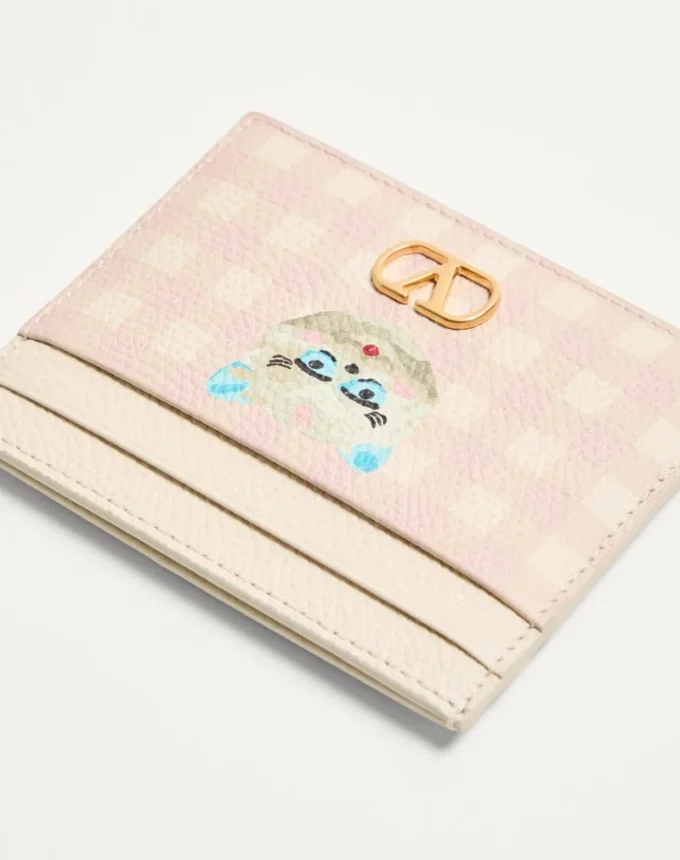 Vlogo Signature Le Chat De La Maison Cardholder από δέρμα μοσχαριού με κόκκους Vlogo Signature Le Chat De La Maison Cardholder από δέρμα μοσχαριού με κόκκους