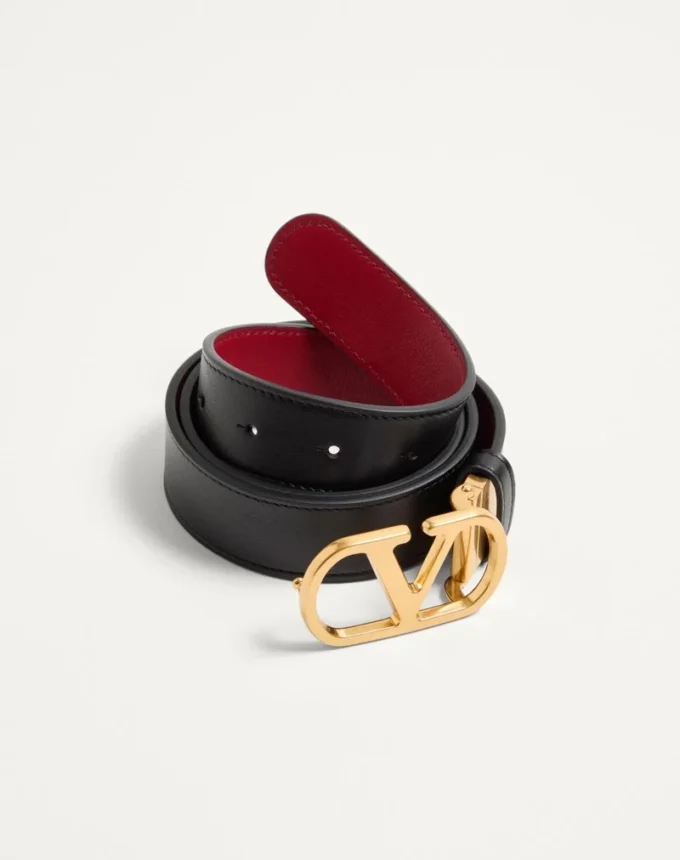 VLogo Signature Reversible Shiny Calfskin Belt – 30Mm / 1,2 ίντσες VLogo Signature Reversible Shiny Calfskin Belt – 30Mm / 1,2 ίντσες