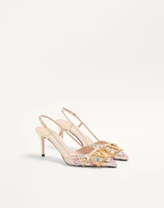 VLogo Signature Slingback Décolleté με κεντημένο μοτίβο Rhombelle 80Mm VLogo Signature Slingback Décolleté με κεντημένο μοτίβο Rhombelle 80Mm