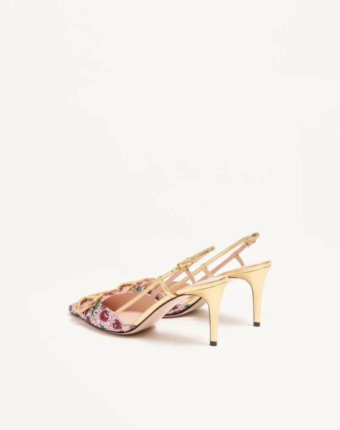 VLogo Signature Slingback Décolleté με κεντημένο σχέδιο Cherryfic 80 mm VLogo Signature Slingback Décolleté με κεντημένο σχέδιο Cherryfic 80 mm
