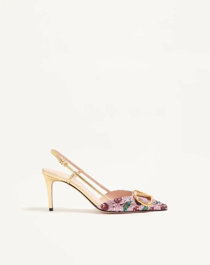 VLogo Signature Slingback Décolleté με κεντημένο σχέδιο Cherryfic 80 mm VLogo Signature Slingback Décolleté με κεντημένο σχέδιο Cherryfic 80 mm