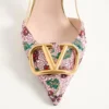 VLogo Signature Slingback Décolleté με κεντημένο σχέδιο Cherryfic 80 mm VLogo Signature Slingback Décolleté με κεντημένο σχέδιο Cherryfic 80 mm
